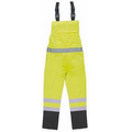 S860BIB ANSI Class E Hi Viz Lime Bib Rain Pant (Large)